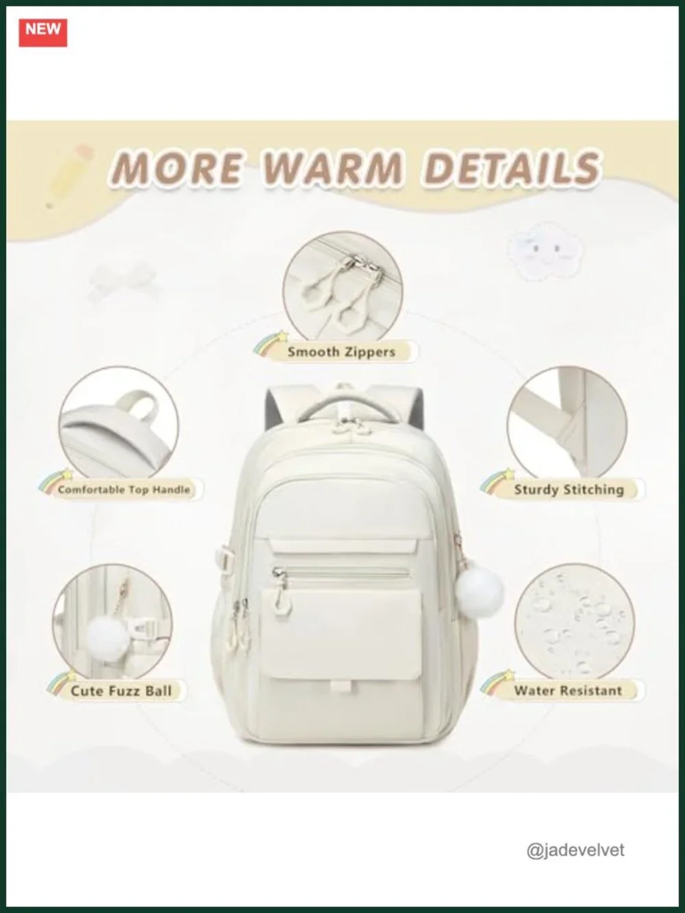 17in Waterproof Backpack with Lunch Bag & Pencil Case Set